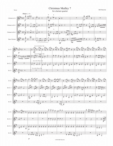 Christmas Medley 7 for clarinet quartet (arr. Bill Malcolm)