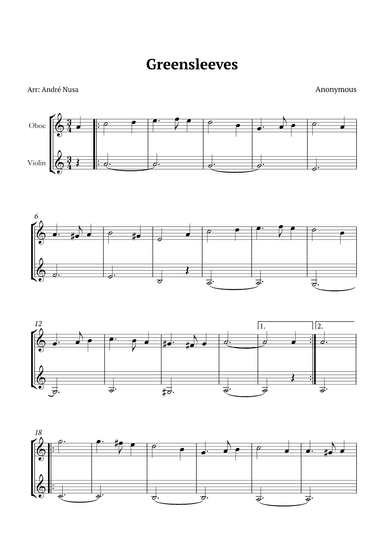 Greensleeves (arr. André Nusa)