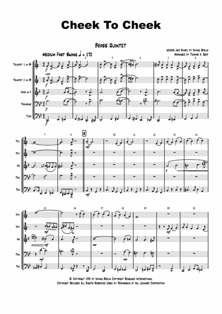 Cheek To Cheek (arr. Thomas H. Graf)