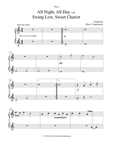 All Night, All Day with Swing Low, Sweet Chariot (piano trio) (arr. Ellen Foncannon Stephenson)