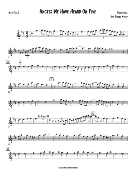 Angels We Have Heard On High (Sax Quartet, AATB or SATB) (arr. Bobby Muncy)
