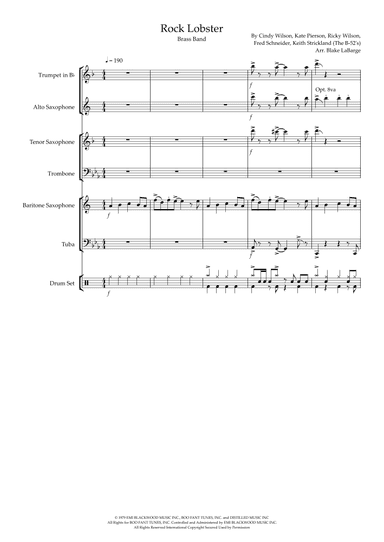 Rock Lobster (arr. Blake LaBarge)