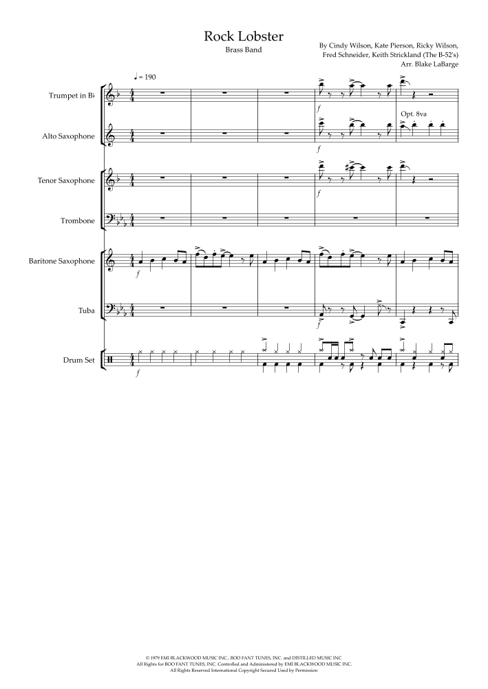 Rock Lobster (arr. Blake LaBarge)