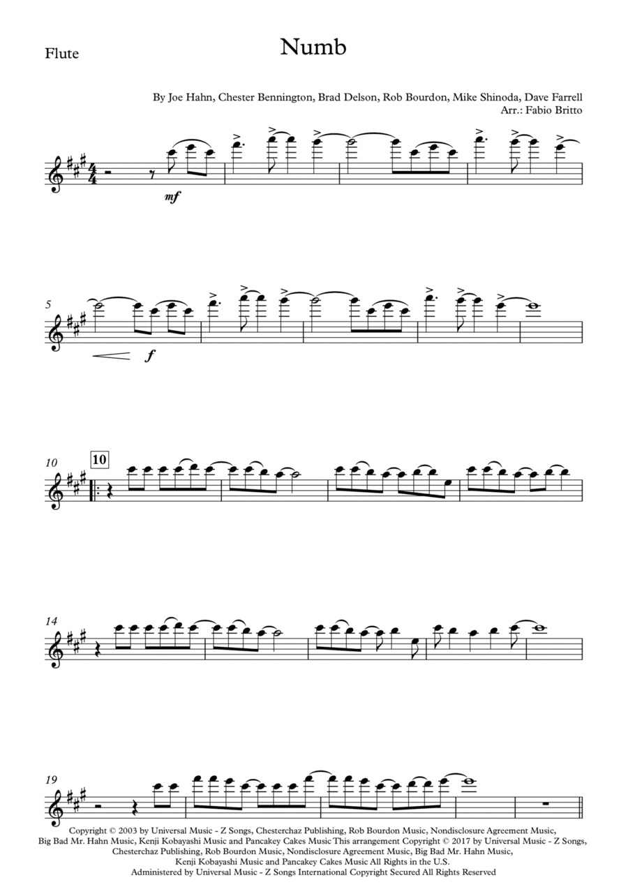 Numb (arr. Fabio Britto)
