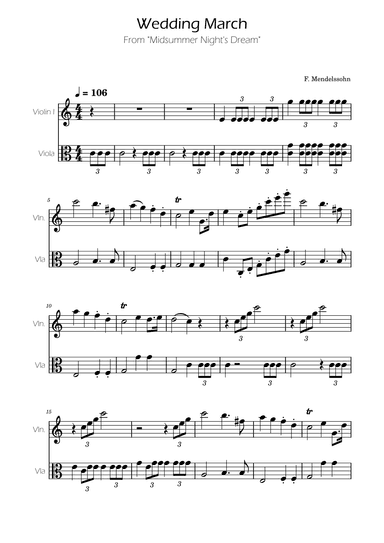 Wedding March - Violin and Viola Duet - F.Mendelssohn (arr. Ygor Nunes)