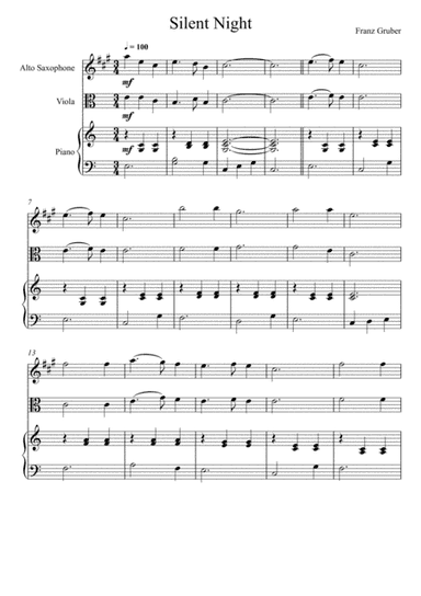 Franz Gruber - Silent Night (Alto Saxophone and Viola Duet) (arr. André Laitano)