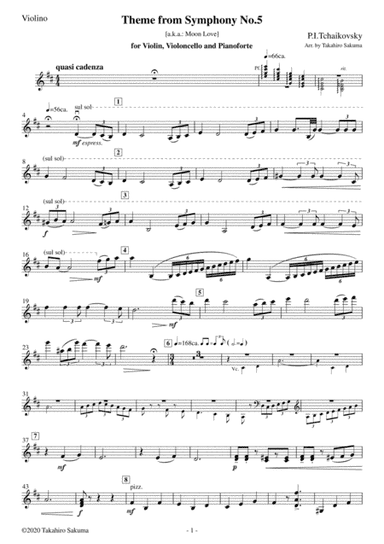 Theme from Symphony No.5 for Piano Trio (arr. Takahiro Sakuma)