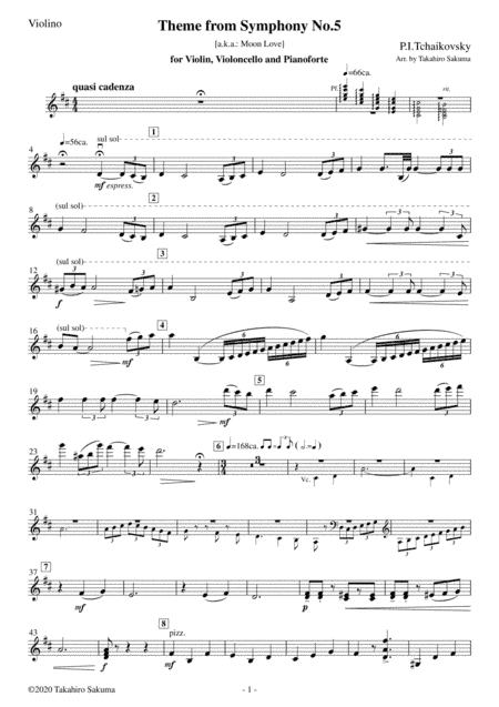 Theme from Symphony No.5 for Piano Trio (arr. Takahiro Sakuma)