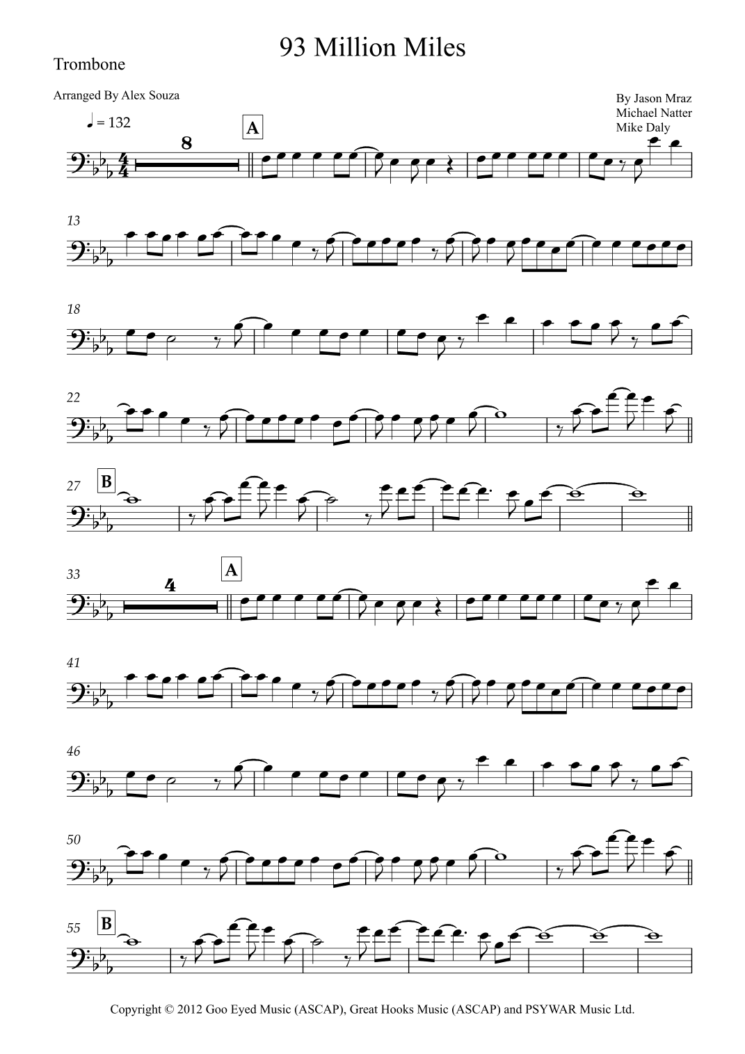 93 Million Miles (arr. Alex Souza)
