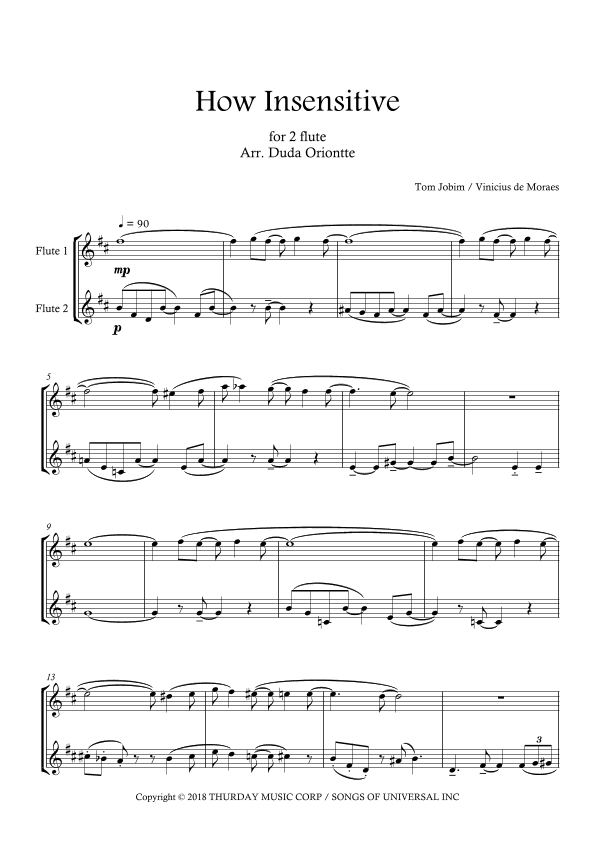 How Insensitive (arr. Duda Oriontte)