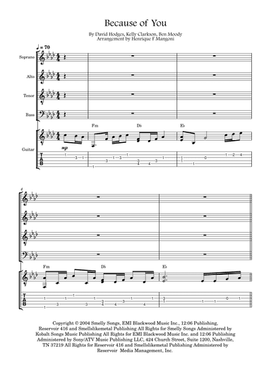 Because Of You (arr. Henrique F Mangoni)