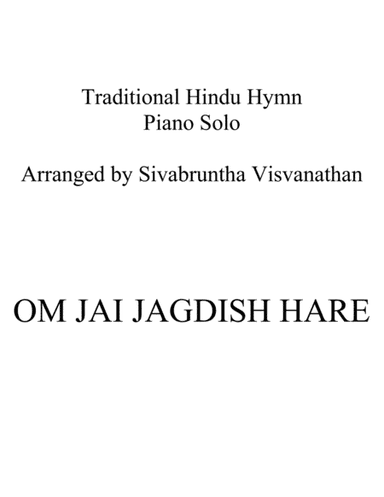 Om Jai Jagdish Hare (arr. Sivabruntha Visvanathan)