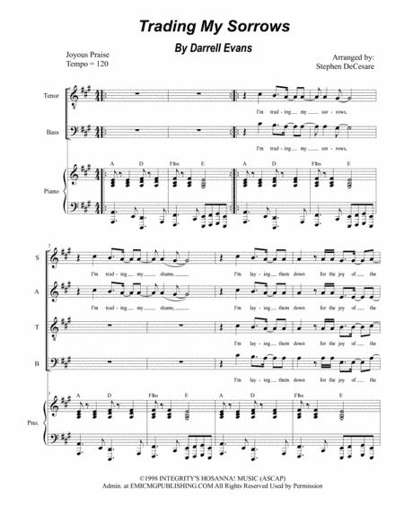 Trading My Sorrows (arr. Stephen DeCesare)