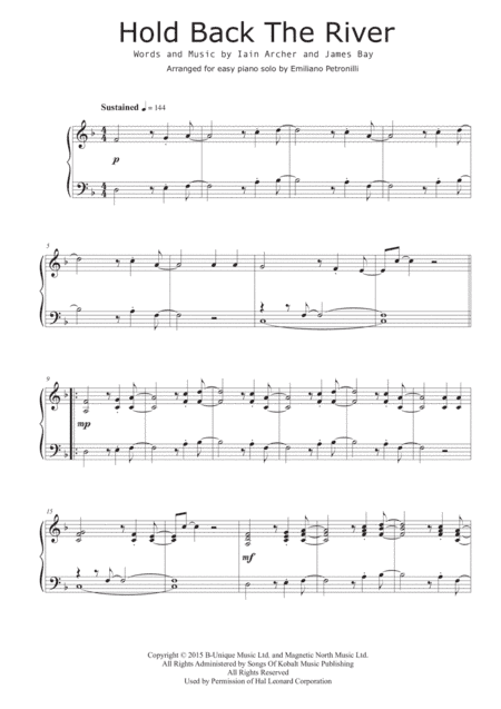 Hold Back The River (arr. Emiliano Petronilli)