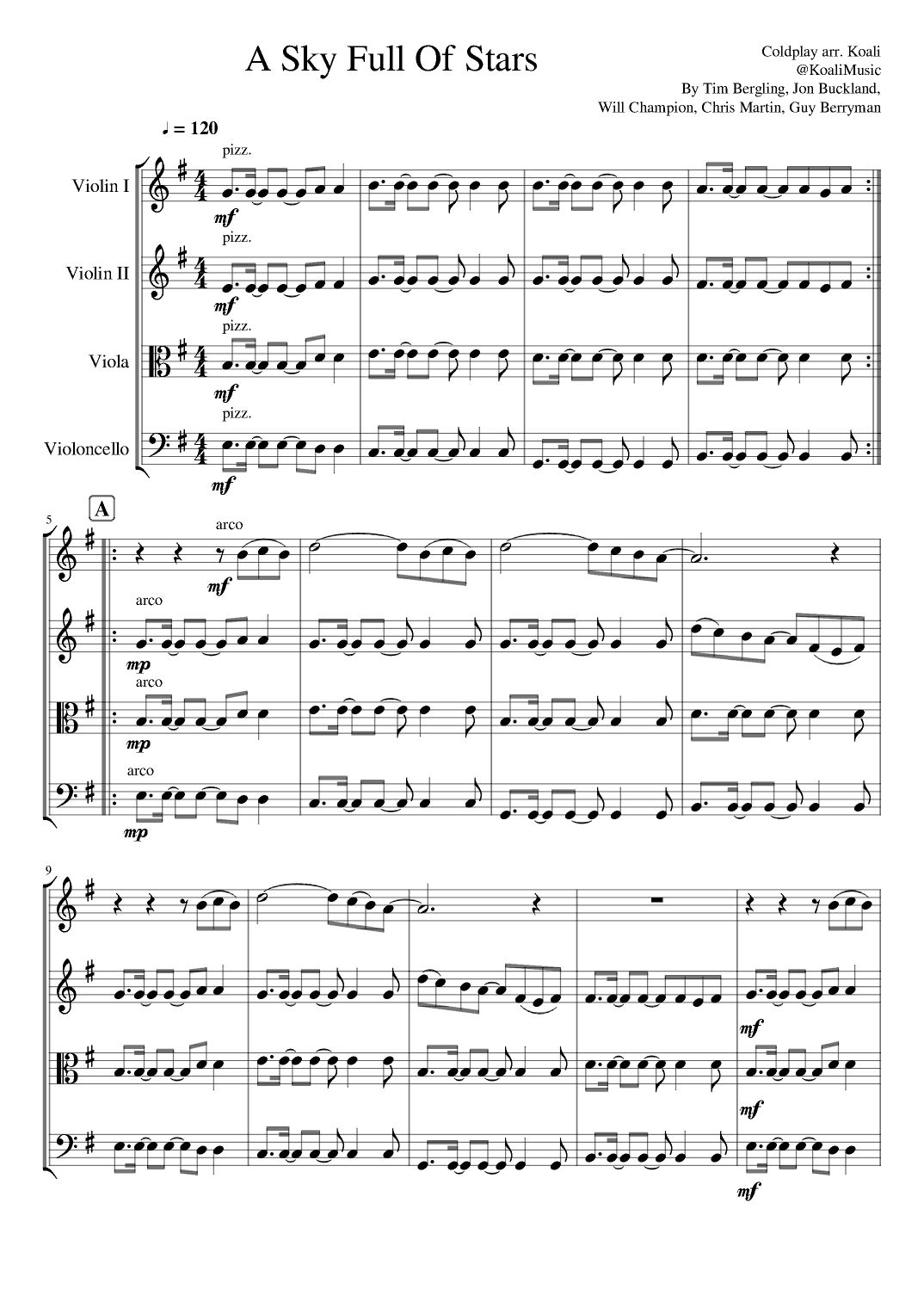 A Sky Full Of Stars (arr. KoaliMusic)