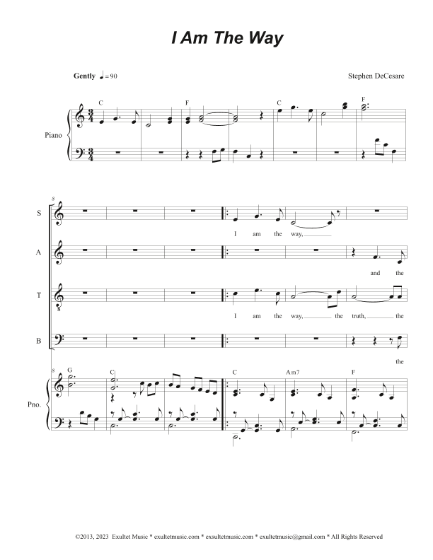 I Am The Way (Vocal Quartet - (SATB)