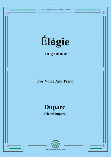 Duparc-Élégie in g minor (arr. MSM)