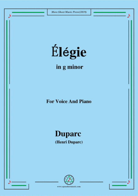 Duparc-Élégie in g minor (arr. MSM)