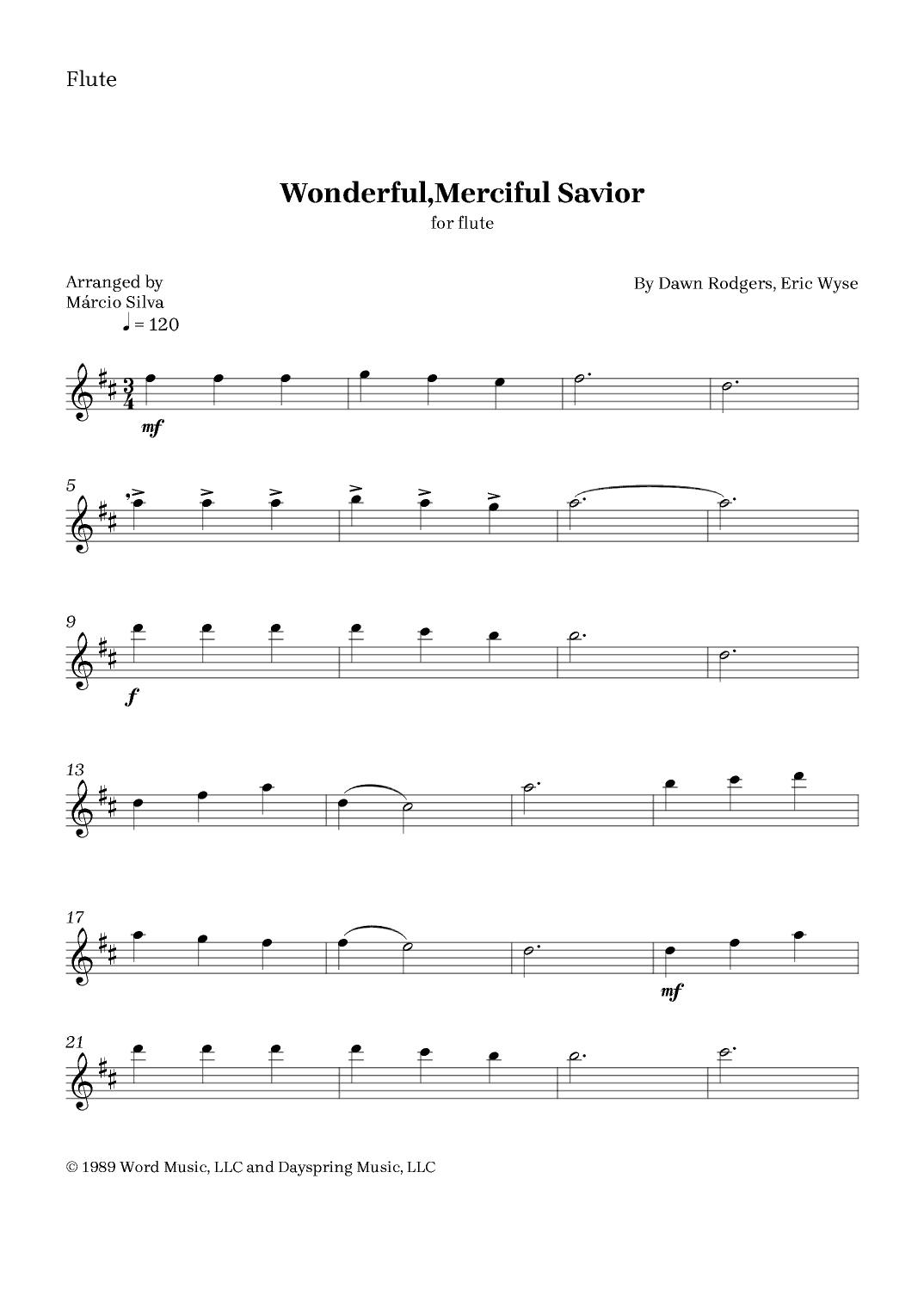 Wonderful, Merciful Savior (arr. Márcio Silva)