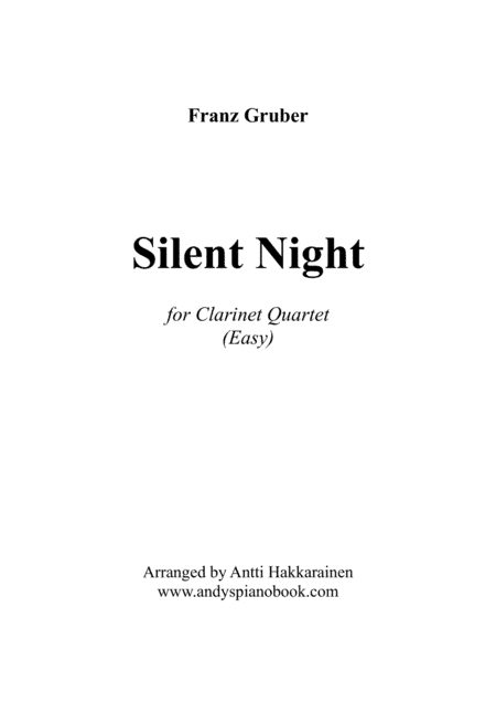 Silent Night - Clarinet Quartet (Easy) (arr. Antti Hakkarainen)