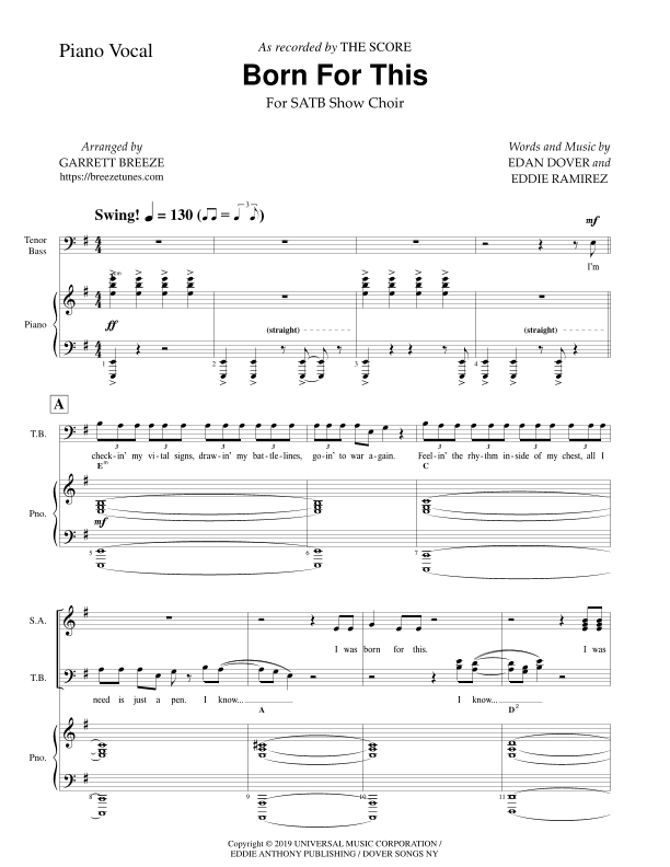 Born For This (arr. Garrett Breeze)