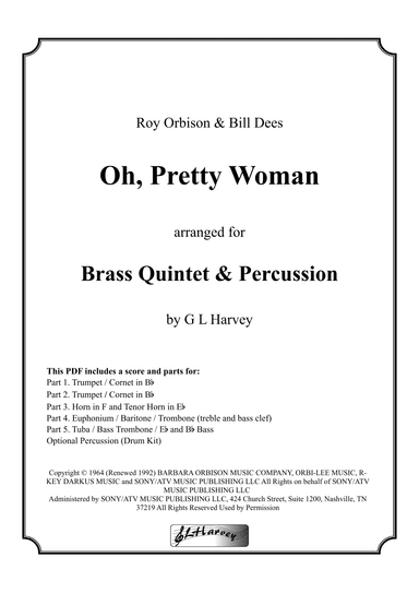Oh, Pretty Woman (arr. G L Harvey)