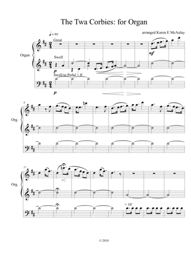 The Twa Corbies: Border Ballad arranged for Organ (arr. Dr Karen E McAulay)