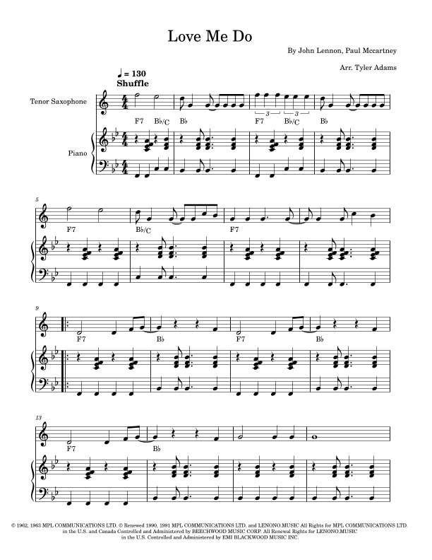 Love Me Do (arr. Tyler Adams)
