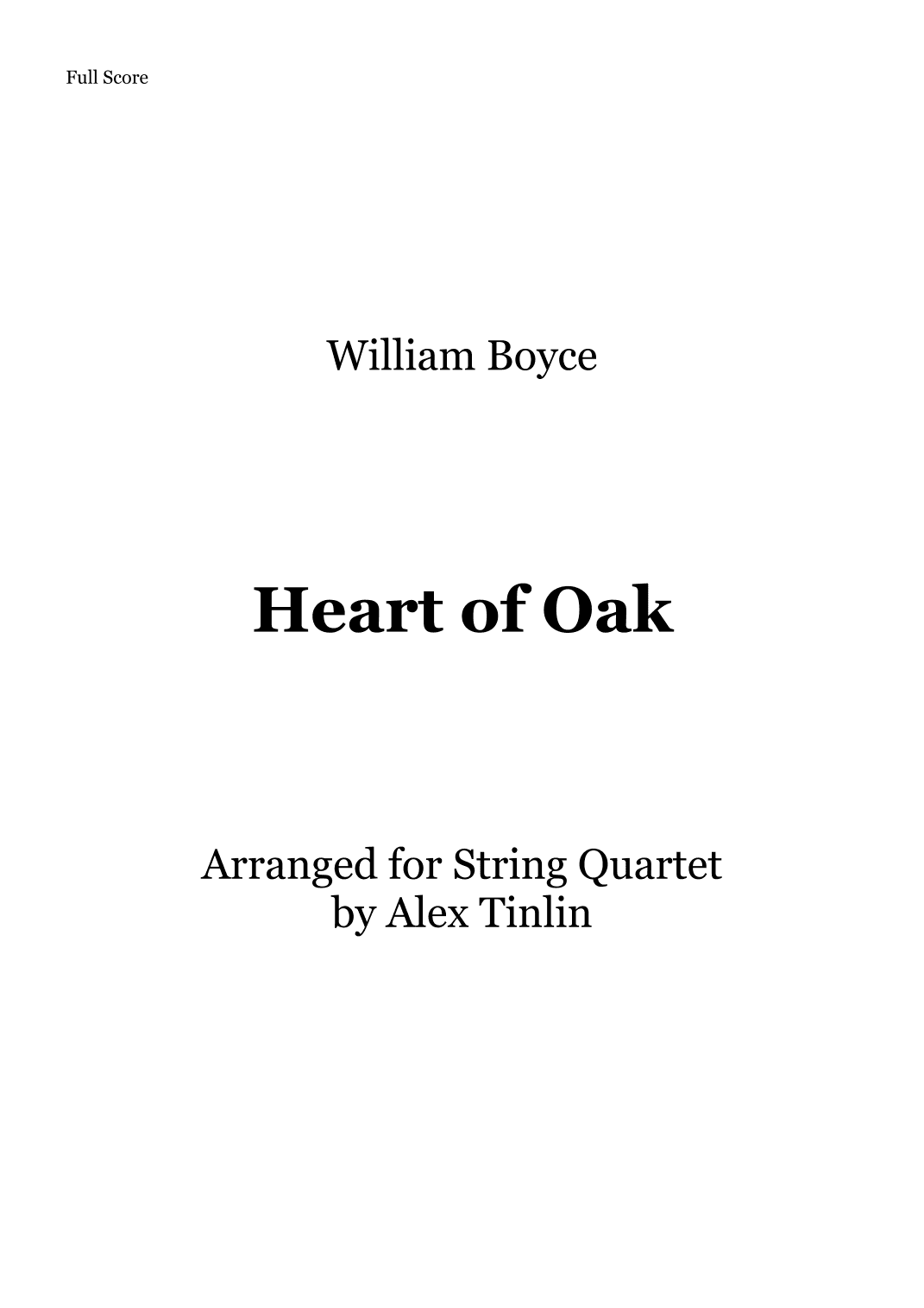 Heart of Oak (arr. Alex Tinlin)