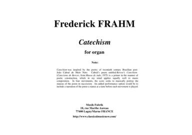 Frederick  Frahm: Catechism for organ