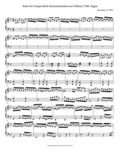 Suite for Unspecified Instrumentation in G Minor: VIII Gigue