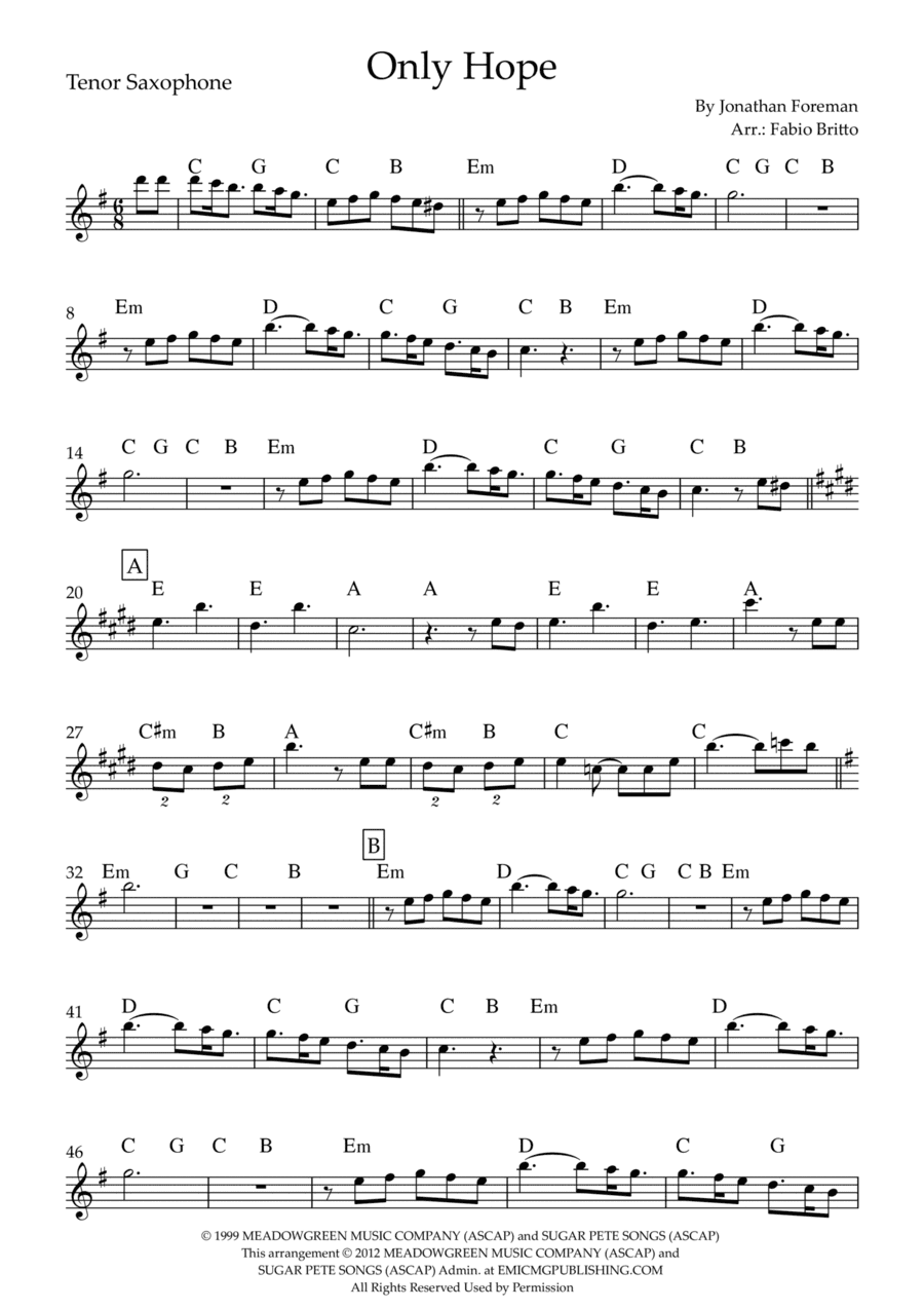 Only Hope (arr. Fabio Britto)