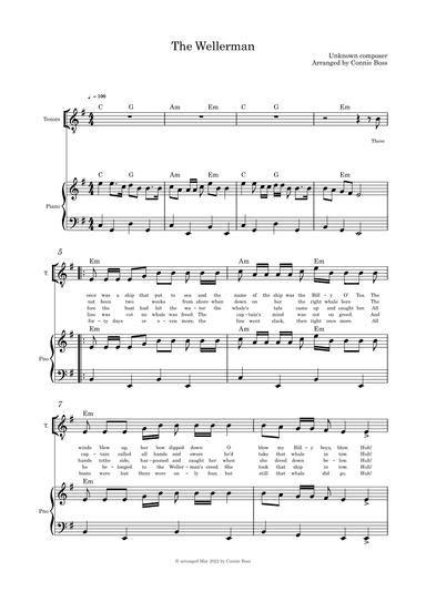 The Wellerman - Alto or Tenor and Piano (arr. Connie Boss)