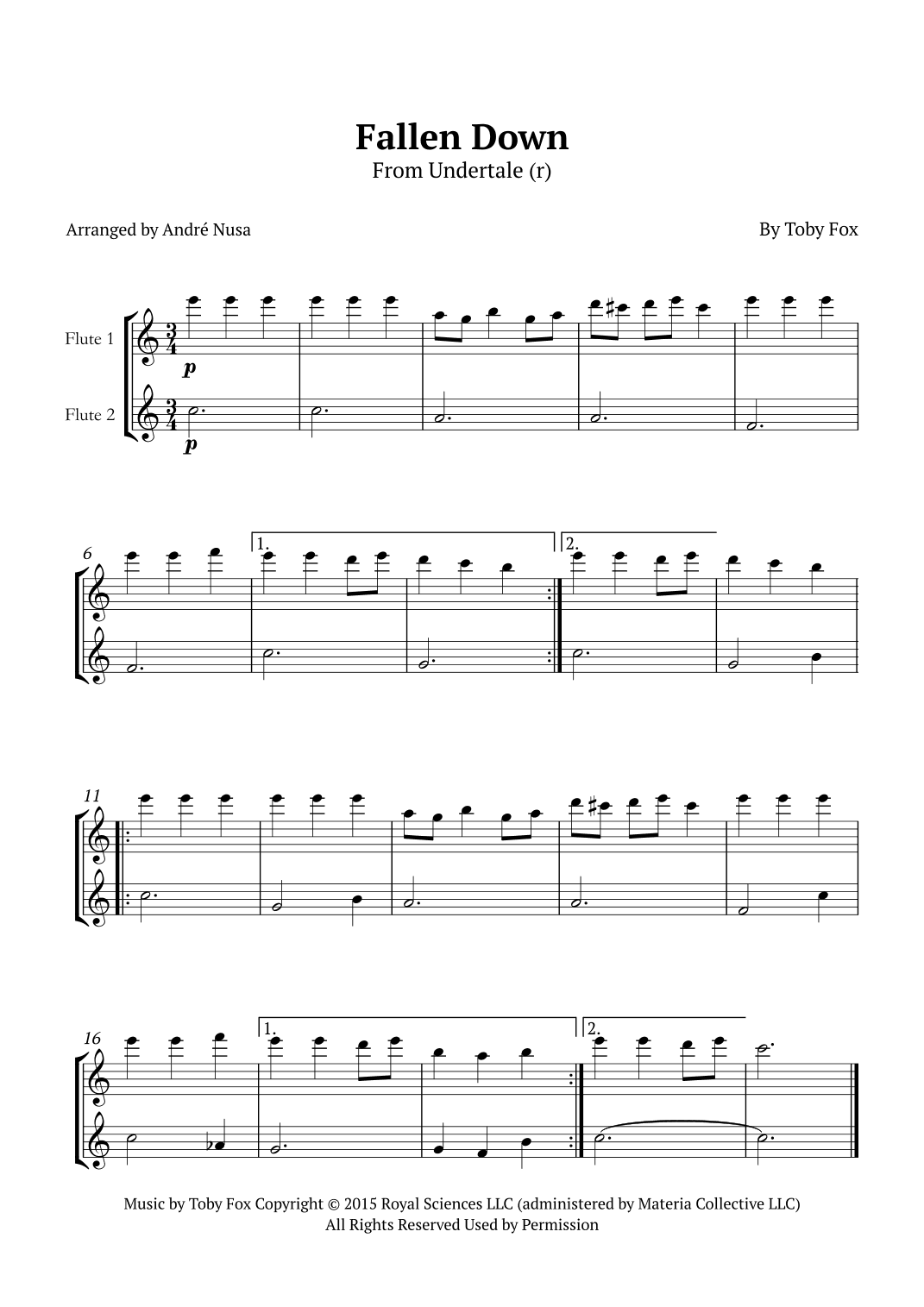 Fallen Down (arr. a)