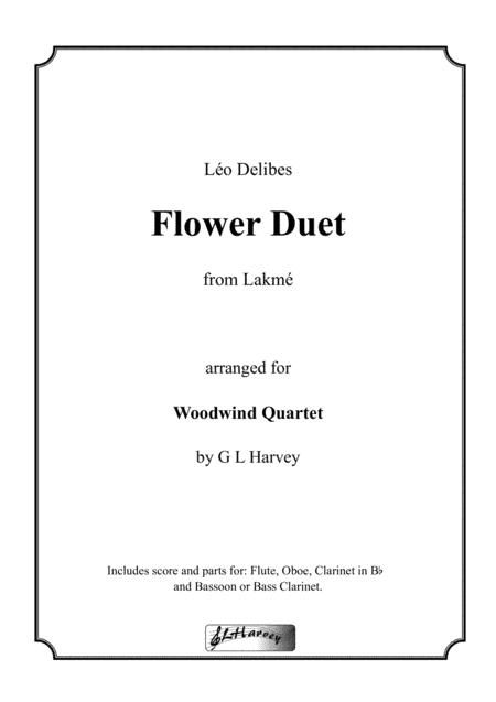 Flower Duet for Woodwind Quartet (arr. G L Harvey)