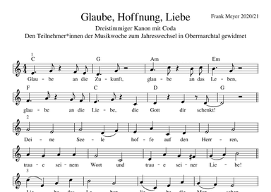 Glaube, Hoffnung, Liebe - Glaube an die Zukunft