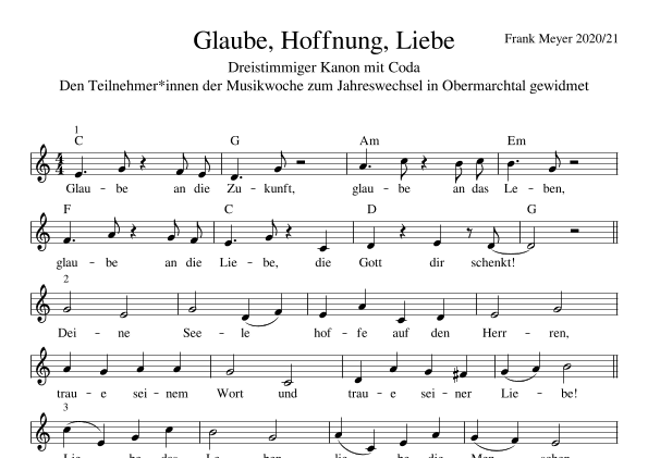 Glaube, Hoffnung, Liebe - Glaube an die Zukunft