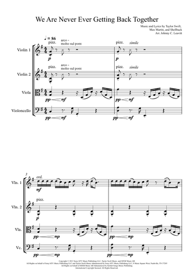 We Are Never Ever Getting Back Together (arr. Johnny C. Leavitt)