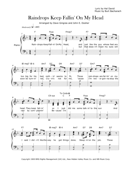 Raindrops Keep Fallin' On My Head (arr. Dave Gingras, John E. Dosher)
