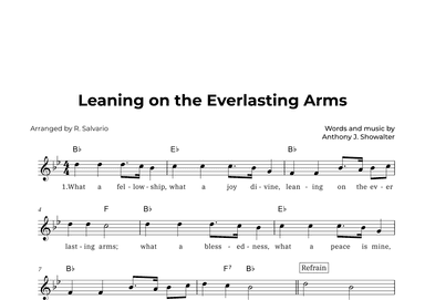 Leaning on the Everlasting Arms (Key of B-Flat Major) (arr. R. Salvario)