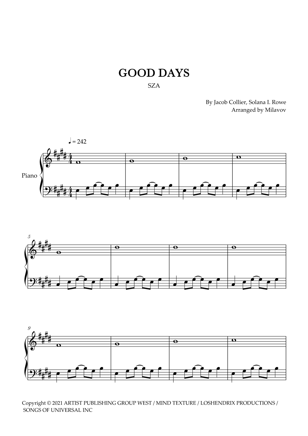 Good Days (arr. Milanov)