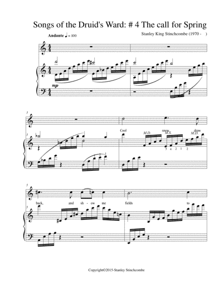 Songs of the Druid's Ward, No 4, A Call for Spring, Op. 5, No. 4