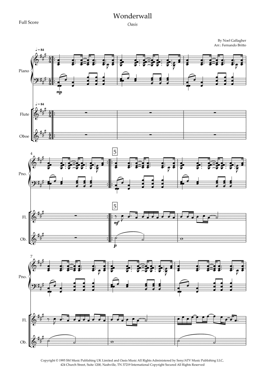 Wonderwall (arr. Fernando Britto)