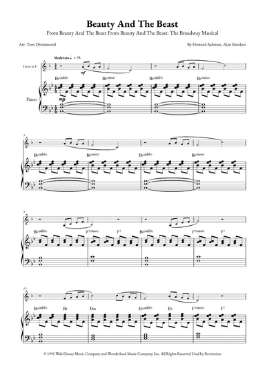 Beauty And The Beast (arr. Tom Drummond)