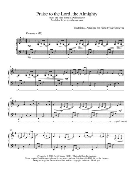 Praise to the Lord, the Almighty (arr. David Nevue)