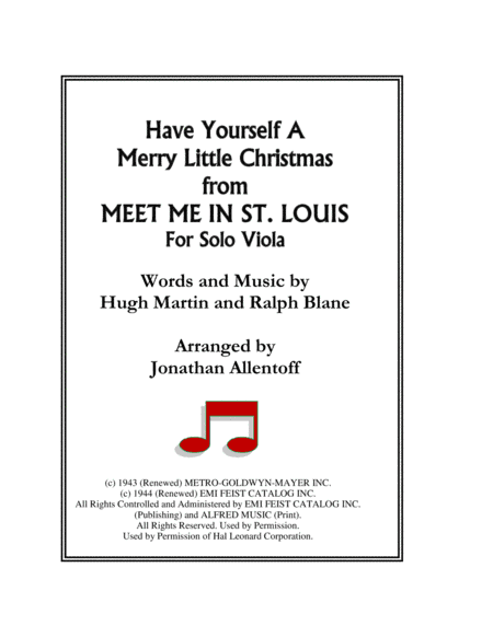 Have Yourself A Merry Little Christmas  from MEET ME IN ST. LOUIS (arr. Jonathan Allentoff)