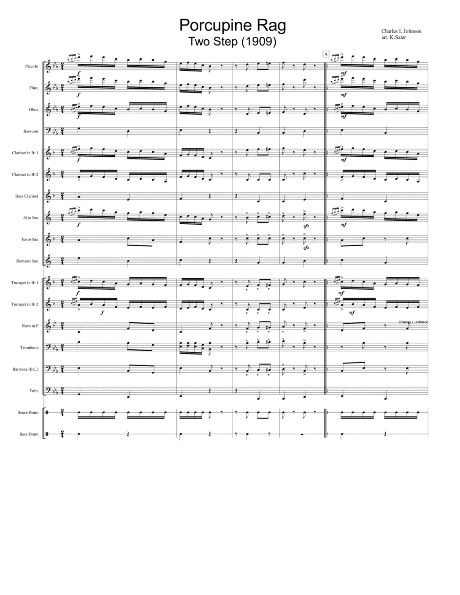 Porcupine Rag (1909) (arr. K.Sater)