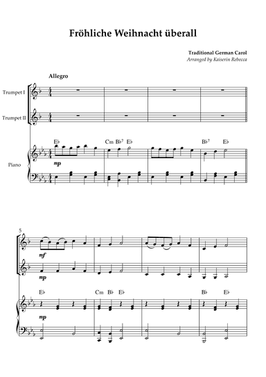 Fröhliche Weihnacht überall (arr. Kaiserin Rebecca)