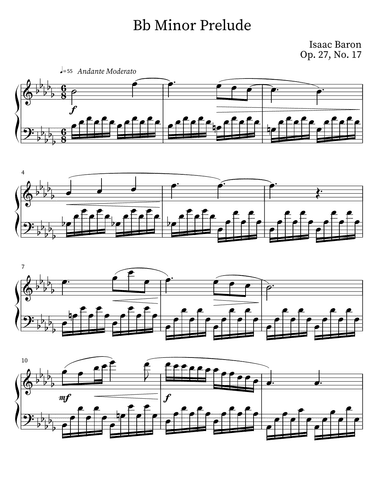 Prelude in Bb Minor Op. 27, No. 17