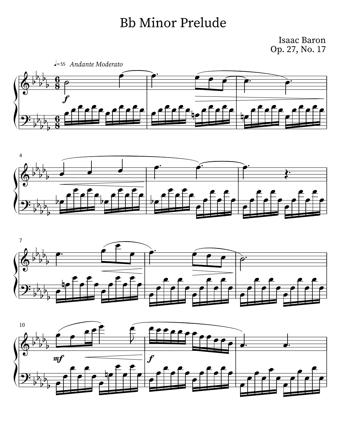 Prelude in Bb Minor Op. 27, No. 17
